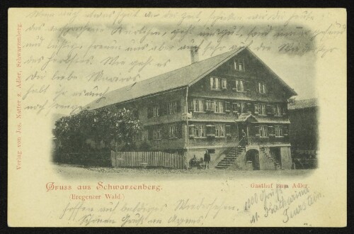 Gruss aus Schwarzenberg (Bregenzer Wald) : Gasthof zum Adler : [Correspondenz-Karte]