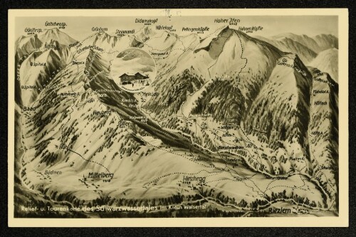 Relief- u. Tourenkarte des Schwarzwassertales im Klein Walsertal