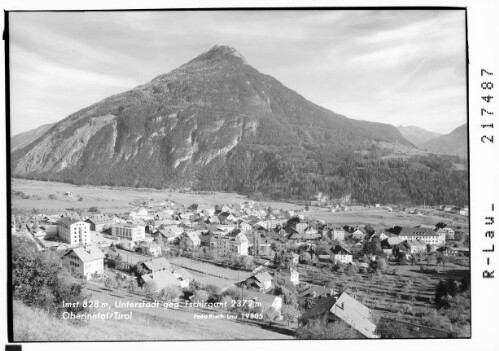 Imst 828 m, Unterstadt gegen Tschirgant 2372 m Oberinntal / Tirol : [Unterstadt von Imst im Gurgltal gegen Tschirgant]