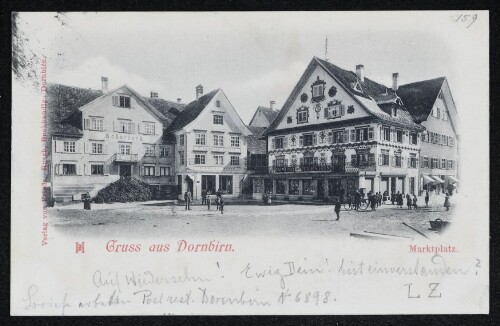 Gruss aus Dornbirn. Marktplatz.