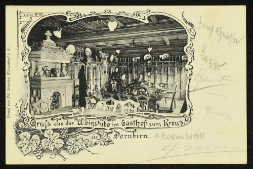 Gruss aus der Weinstube im Gasthof zum Kreuz, Dornbirn