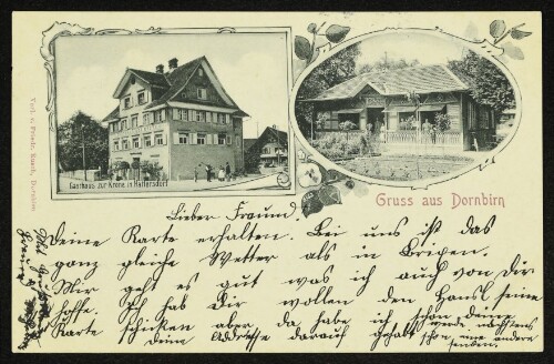 Gruss aus Dornbirn : Gasthaus zur Krone in Hatlersdorf