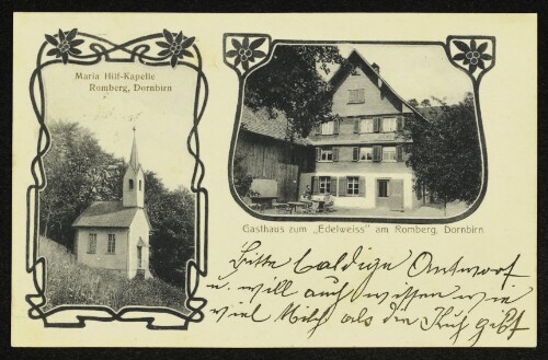 Maria Hilf-Kapelle Romberg, Dornbirn ; Gasthaus zum  Edelweiss  am Romberg, Dornbirn