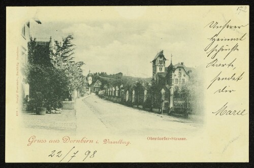 Gruss aus Dornbirn i. Vorarlberg. Oberdorfer-Strasse.