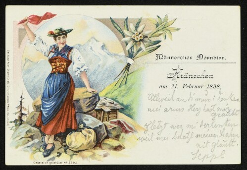 Männerchor Dornbirn : Kränzchen am 21. Februar 1898