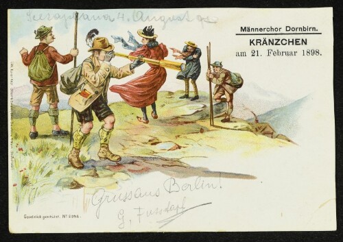 Männerchor Dornbirn. Kränzchen am 21. Februar 1898