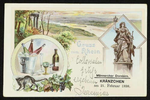 Gruss vom Rhein : Männerchor Dornbirn : Kränzchen am 21. Februar 1898