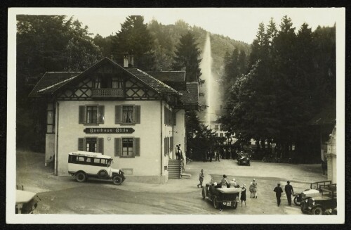 Gasthaus Gütle in Dornbirn mit Wasserfontäne