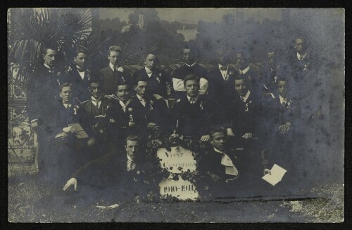 Gruppenaufnahme des Mehrerauer Männderchores Concordia 1910-1911