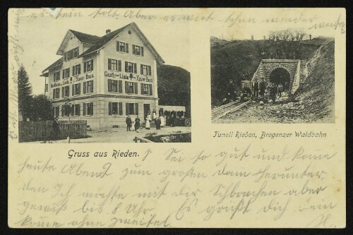 Gruss aus Rieden. Tunell Rieden, Bregenzer Waldbahn