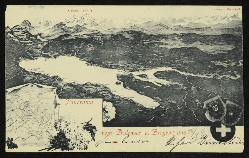 Panorama vom Bodensee v. Bregenz aus.