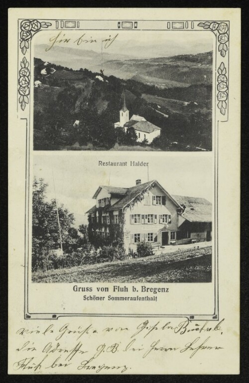 Gruss von Fluh b. Bregenz. Schöner Sommeraufenthalt
