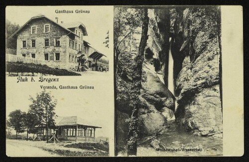 Fluh b. Bregenz: Gasthaus Grünau, Veranda, Wildertobel-Wasserfall