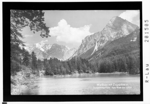 Weissensee gegen Zugspitze 2965 m und Sonnenspitze, Tirol : [Weissensee gegen Wetterstein Gebirge und Sonnenspitze]