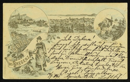 Gruss aus Bregenz : Total-Ansicht von Bregenz, Riedenburg, St. Gebhardsberg