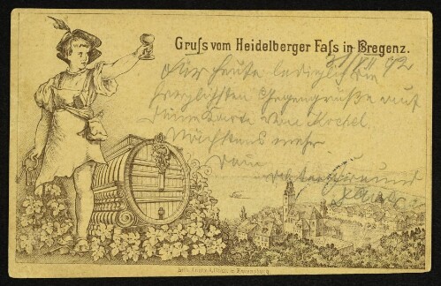 Gruß vom Heidelberger Fass in Bregenz
