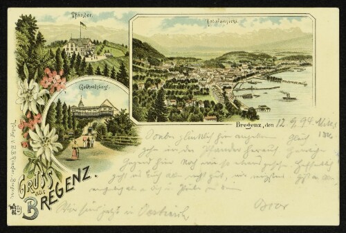Gruss aus Bregenz : Pfänder, Gebhardsberg, Totalansicht