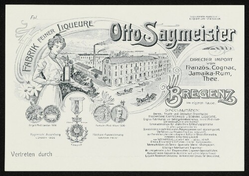 Otto Sagmeister, Fabrik feiner Liqueure, Bregenz