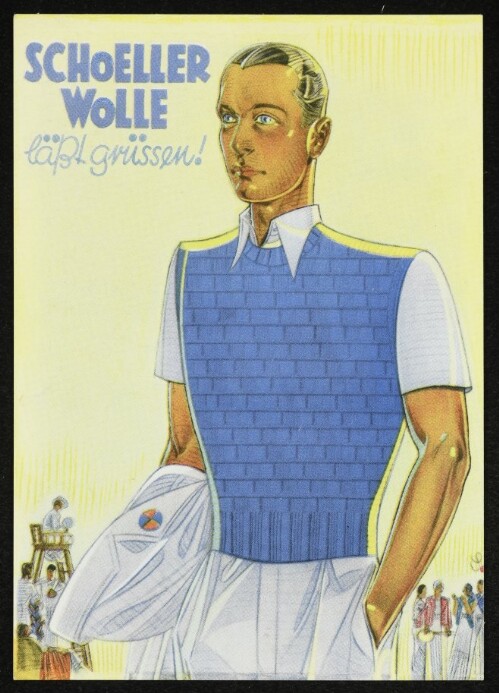 Schoeller Wolle läßt grüßen! : Herren-Pullover (blau) Nr. 666