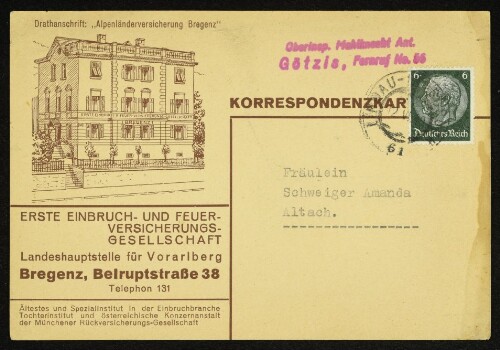 Bregenz, Belruptstraße 38, Erste Einbruch- und Feuer-Versicherungs-Gesellschaft