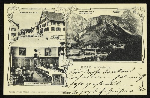 Braz im Klosterthal: Gasthaus zur Traube, Saal im Gasthaus zur Traube, Pitschiköpfe mit Masonwasserfall