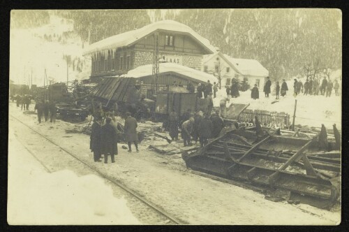 Bahnhof Dalaas nach dem Lawinenunglück am 13. Jänner 1924