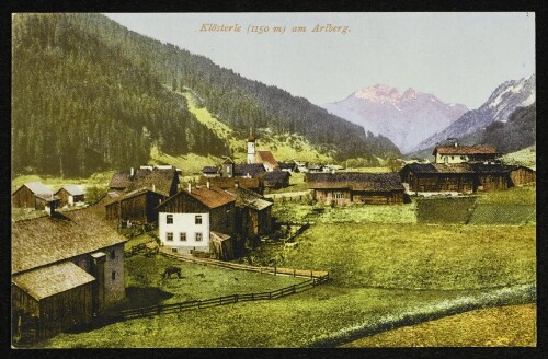 Klösterle (1150 m) am Arlberg.