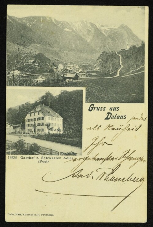 Gruss aus Dalaas : Gasthof z. Schwarzen Adler (Post)