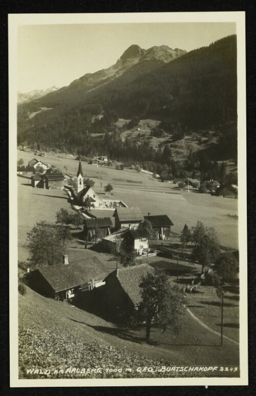 Wald am Arlberg 1000 m geg. Burtschakopf 2247