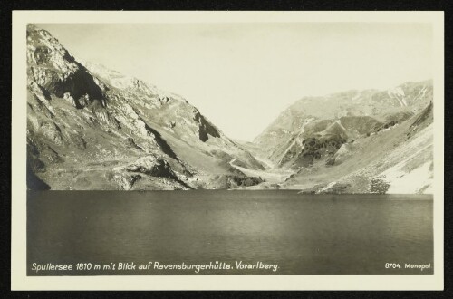 Spullersee 1810 m mit Blick auf Ravensburgerhütte, Vorarlberg