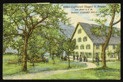 Höhen-Luftkurort Haggen b. Bregenz : 470 Meter ü d. M. Besitzer: Eduard Ibele