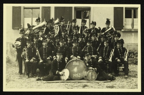 Gruppenaufnahme der Musikkapelle Hörbranz im Mai 1952