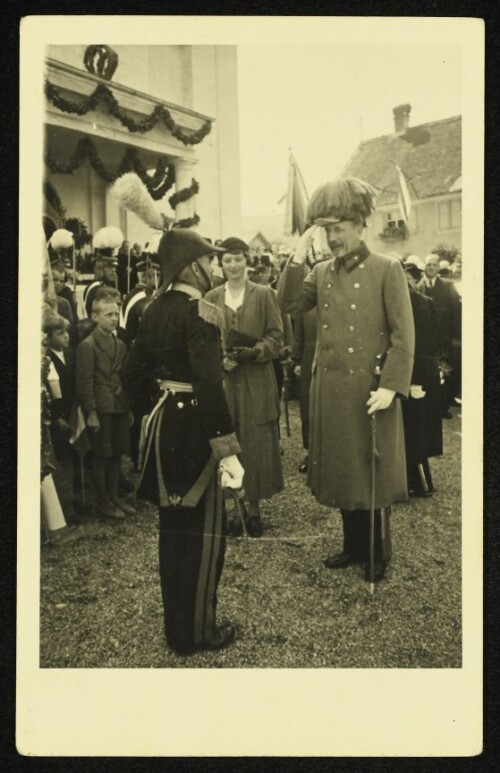 Erzherzog Eugen in Hörbranz mit Hauptmann Andreas Rupp