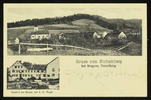 Gruss von Eichenberg bei Bregenz, Vorarlberg : Gasthof zur Krone von J. G. Mager