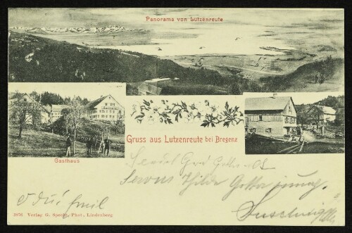 Gruss aus Lutzenreute bei Bregenz : Panorama von Lutzenreute : Gasthaus
