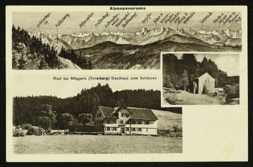 Ried bei Möggers (Vorarlberg) Gasthaus zum Schützen : Alpenpanorama : Säge