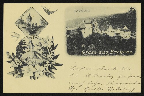 Alt Bregenz. Gruss aus Bregenz. St. Martinsthurm. Kath. Pfarrkirche