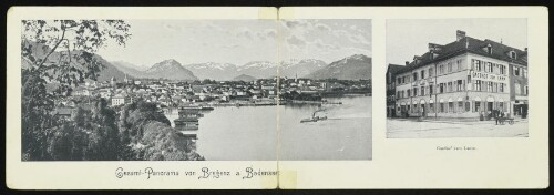 Gesamt-Panorama von Bregenz a. Bodensee ; Gasthof zum Lamm