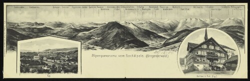 Alpenpanorama vom Hochälpele (Bregenzerwald). Egg. Gasthaus z. Post (Egg)