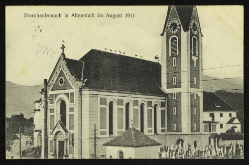 Storchenbesuch in Altenstadt im August 1911