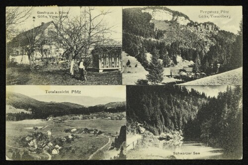 Göfis, Vorarlberg : Gasthaus z. Stern : Bergsturz Pfitz : Totalansicht Pfitz : Schwarzer See