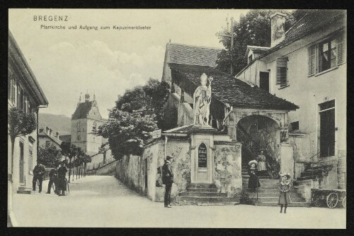Bregenz - Pfarrkirche und Aufgang zum Kapuzinerkloster