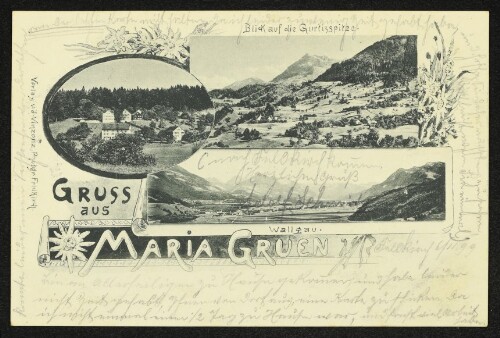 Gruss aus Maria Gruen : Blick auf Gurtisspitze : Wallgau