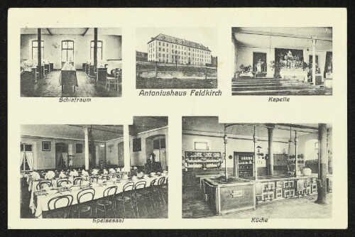 Antoniushaus Feldkirch : Schlafraum : Kapelle : Speisesaal : Küche