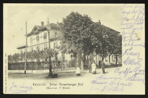 Feldkirch. Hôtel Vorarlberger Hof (Besitzer: F. Heim)