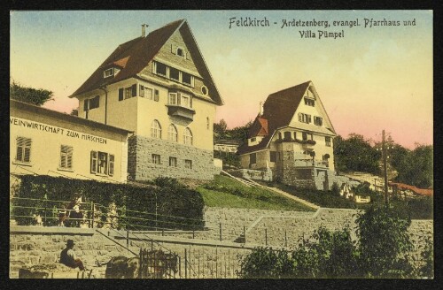 Feldkirch - Ardetzenberg, evangel. Pfarrhaus und Villa Pümpel