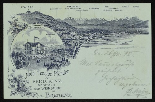 Bregenz: Hotel Pension Pfänder von Ferd. Kinz