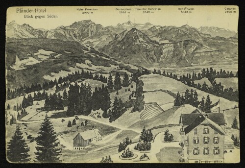 Pfänder-Hotel - Blick gegen Süden