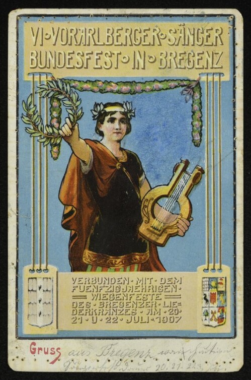 VI. Vorarlberger Sänger-Bundesfest in Bregenz : verbunden mit dem fünfzigjährigen Wiegenfeste des Bregenzer Liederkranzes am 20, 21 u 22 Juli 1907
