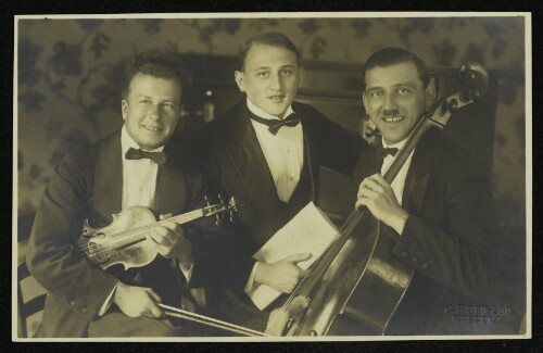 Künstler-Trio Michael Schmid, Fritz Seiler und Rudolf Bischofberger im Kronensaal Bregenz